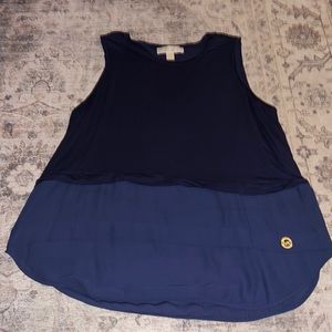A navy blue, no sleeve blouse by Michael Kors